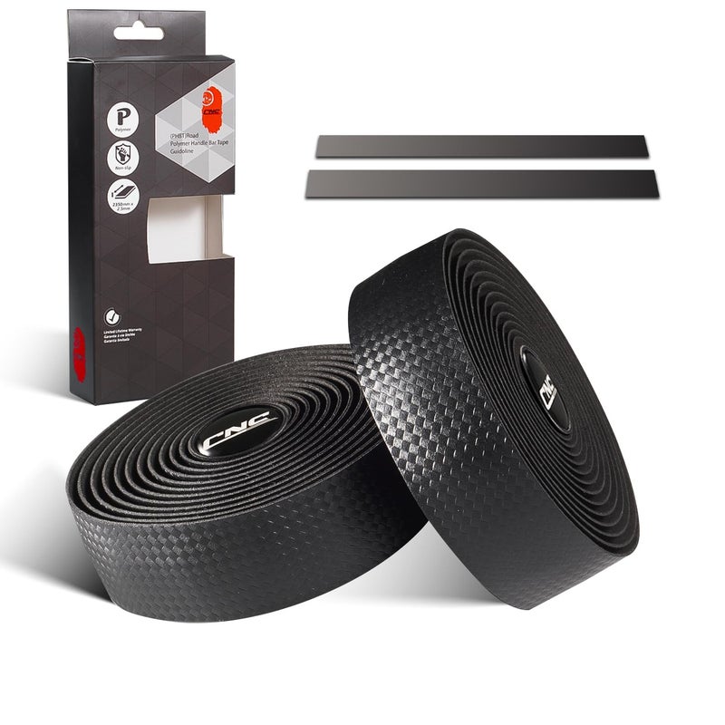 CNC Bike Handlebar Tape, Road Bicycle Bar Tapes, 2 Pcs Cycling Handle Wraps for Mountain Bike, Black/Blue/Green/Red/White/Yellow/Pink (Carbon Pattern) - Image 1